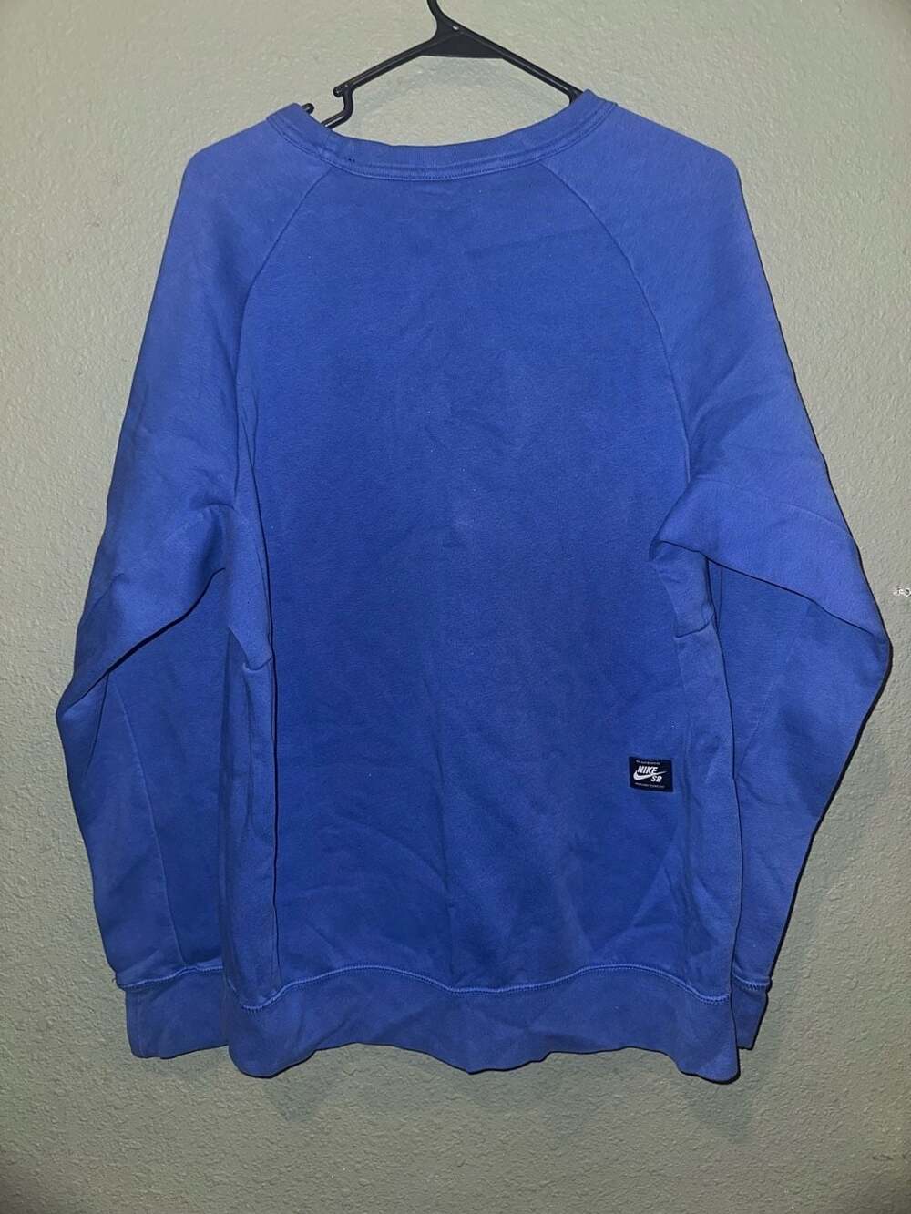 Nike SB Icon Graphic Crewneck Sweatshirt Blue with Orange Logo - Picture 4 of 5